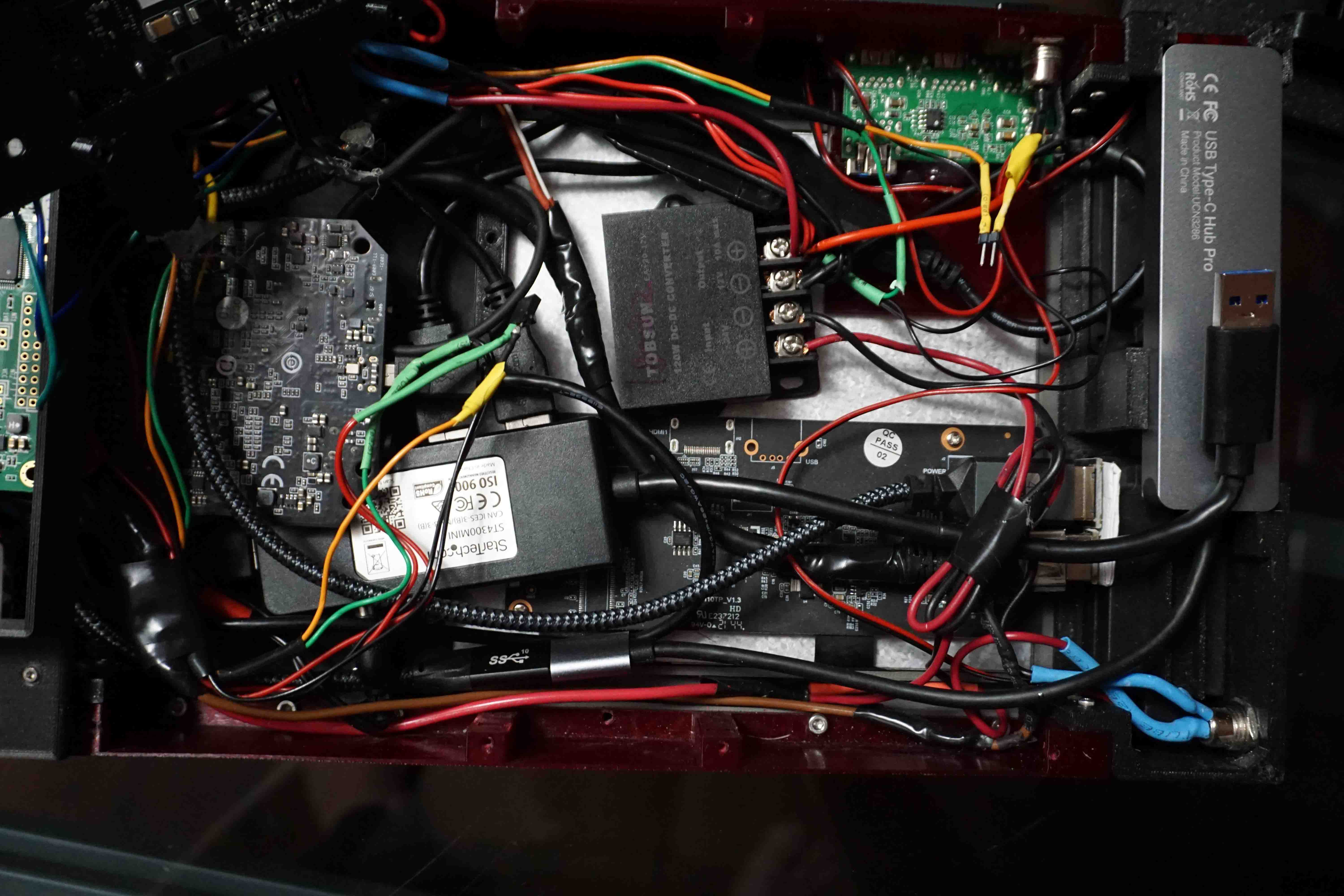 Cyberdeck Red V2 amplifier and controls wiring